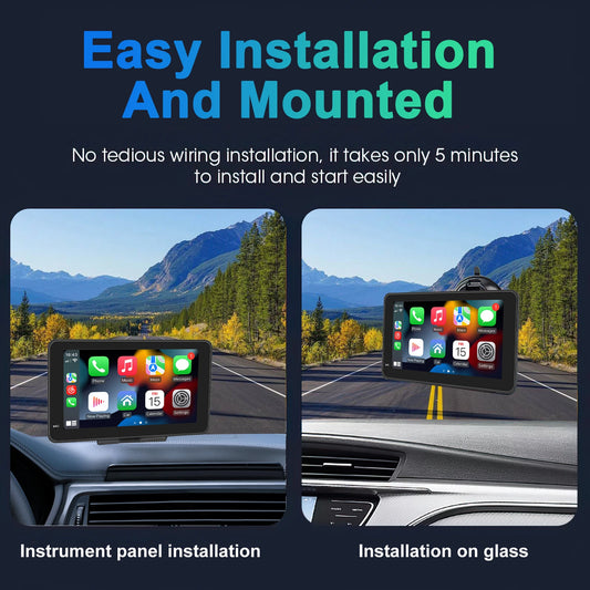 Gör din bil smart – Bilskärm med CarPlay, Android Auto & Trådlös skrämdelning! För montage med sugpropp mot rutan!