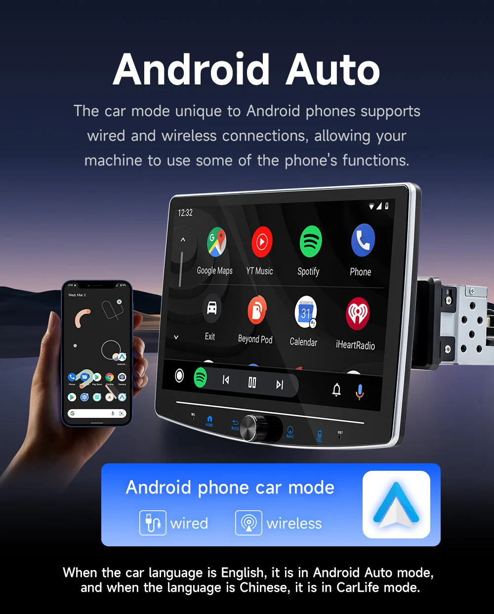 10" bildator med Apple CarPlay och Android Auto. Passar 1-DIN, enkel att installera. Ger din gamla bil modern funktion som Spotify, kartor och handsfree â utan krĂ„ngel.